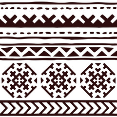 Seamless pattern, ethnic background, hand drawing, vector design