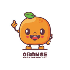 Orange fruit cartoon mascot. vector illustration