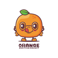 Orange fruit cartoon mascot. vector illustration