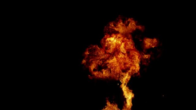 fire explosion with black background