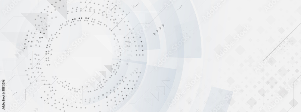 Poster Abstract white geometric hexagon with futuristic technology digital hi tech concept background. Vector illustration