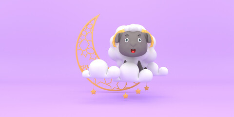 Eid al-Adha official holidays which are celebrated within Islam. 3d illustrator of Eid al-Adha