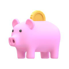 piggy bank and money for payment illustration 3d rendering