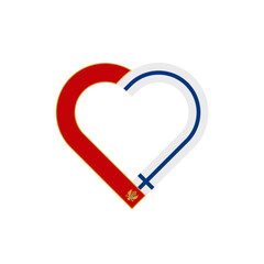 unity concept. heart ribbon icon of montenegro and finland flags. vector illustration isolated on white background