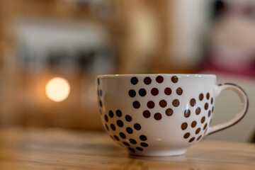 ceramic hot coffee mugs, ceramic cup , polka dot coffee mug