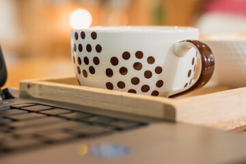 ceramic hot coffee mugs, ceramic cup , polka dot coffee mug