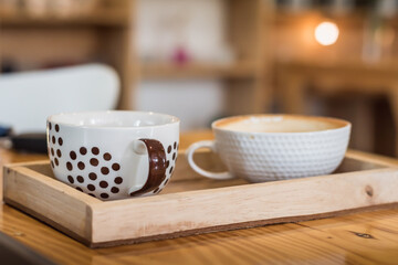 ceramic hot coffee mugs, ceramic cup , polka dot coffee mug