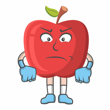 Angry Apple design character, design vector illustrator.