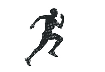 Running man silhouette icon shape symbol line. Sport athlete people sign logo. Vector illustration image. Isolated on white background.	
