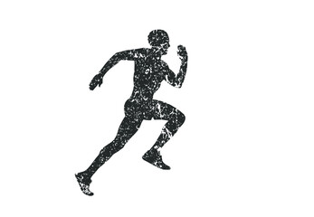 Fototapeta na wymiar Running man silhouette icon shape symbol line. Sport athlete people sign logo. Vector illustration image. Isolated on white background. 