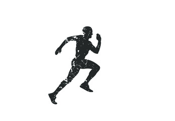 Fototapeta na wymiar Running man silhouette icon shape symbol line. Sport athlete people sign logo. Vector illustration image. Isolated on white background. 