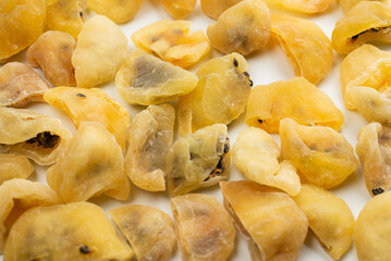 Dried passion fruit isolated on a white background.