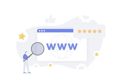 Domain Authority - search engine website ranking score based on the quality and quantity external backlinks. E-A-T SEO illustration. Expertise, Authoritativeness, Trustworthiness concept
