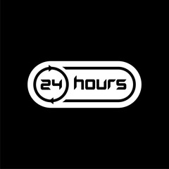 24 hours logo isolated on dark background