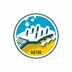 Fototapeta premium vector illustration of guitar, music vector icon