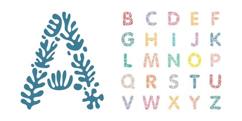 Matisse color monogram alphabet vector illustration