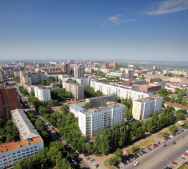Fototapeta na wymiar top view on the panorama of city
