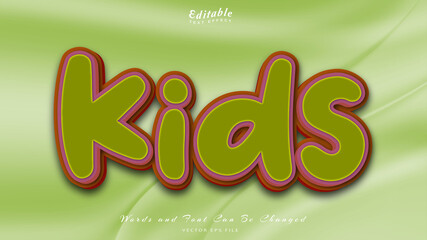 kids editable text effect, free font