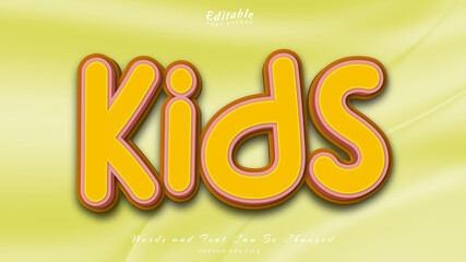 kids editable text effect, free font