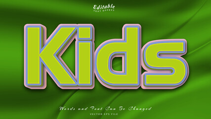 kids editable text effect, free font