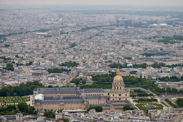 Fototapeta na wymiar Aerial view of Paris from top