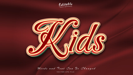 kids editable text effect, free font