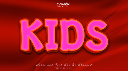kids editable text effect, free font