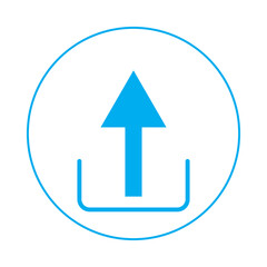 blue upload icon vector for the website. downloading, uploading navigation icon