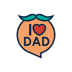 I love dad typography with mustache