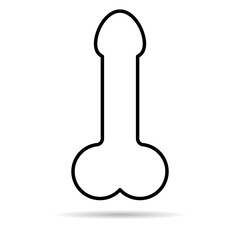 Man anatomy organ shadow, penis pictogram icon, masculine genital web graphic vector illustration