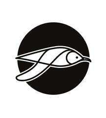 illustration de mouette, oiseau de bord de mer, lac, rivi&egrave;re, mouette rieuse, oiseau, embl&egrave;me, image de marque