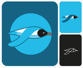 illustration de mouette, oiseau de bord de mer, lac, rivière, mouette rieuse, oiseau, emblème, image de marque