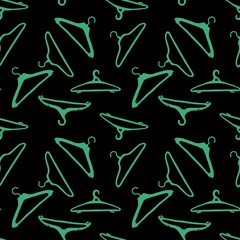 Cartoon seamless clothes hangers pattern for fabrics and wrapping paper and packaging and notebooks and shops and kids