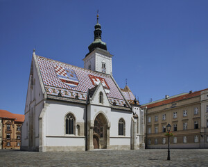Obraz premium Church of St. Mark at Square of St. Mark. Zagreb. Croatia