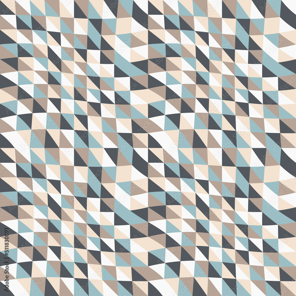 Poster Wavy canvas with simple halved squares. Vector canvas for decorating surfaces.