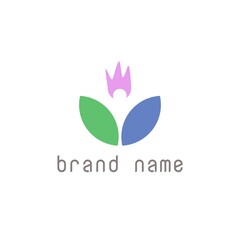 Abstract logo in the form of flowers and people with three colors.