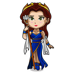 Hera chibi mascot logo design