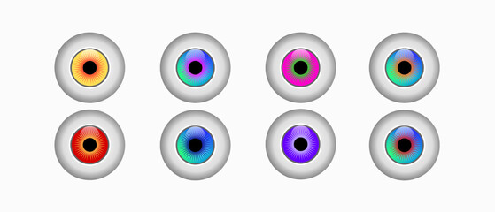 Vector illustration of a beautiful multicolored eyeball background.
