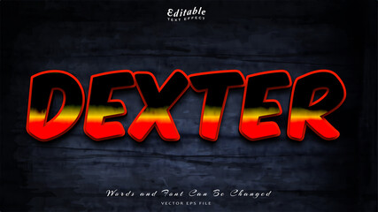 dexter editable text effect