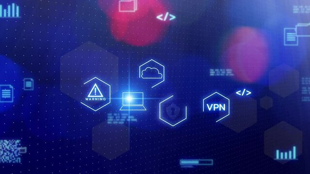 Abstract technology background, futuristic background online internet network VPN cyber security in cyberspace metaverse data science computer science, big data, cloud data digital world concept
