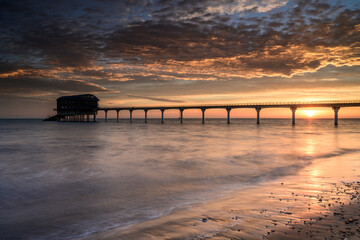 Fototapeta premium Bembridge Lifeboat Station at Sunrise - Bembridge, Isle of Wight, UK