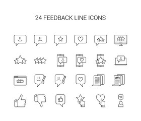 Line icon set. Feedback pack. Vector Illustration
