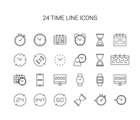 Line icon set. Time pack. Vector Illustration