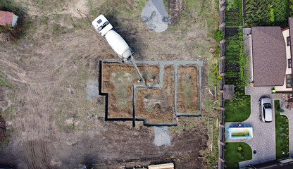 Home under construction on a building site