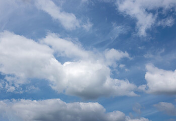White clouds against a blue sky