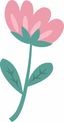 Vector pink flower highlighted 