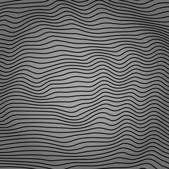 Abstract background with wavy lines. Black and white vector pattern.