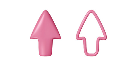 3D arrow pointer or mouse cursor