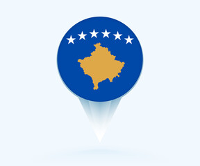 Map pointer with flag of Kosovo.