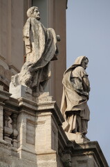 Fototapeta premium Facade of Saint Mary of Loreto Church in Rome , Italy
